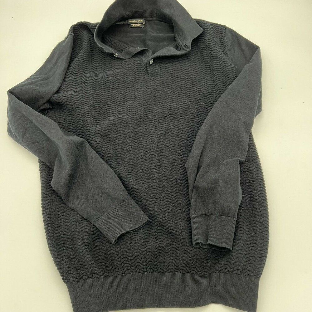 Massimo Dutti Black Textured Sweater Women’s Medium 100% Cotton